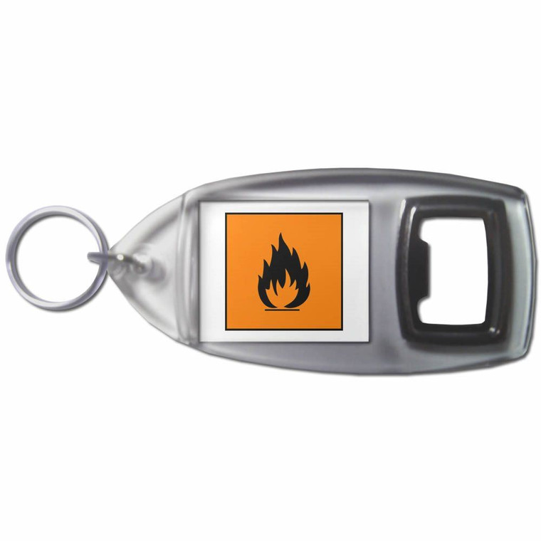 Flammable - Plastic Key Ring Bottle Opener
