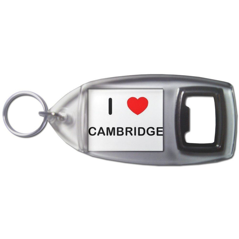 I Love Cambridge - Plastic Key Ring Bottle Opener