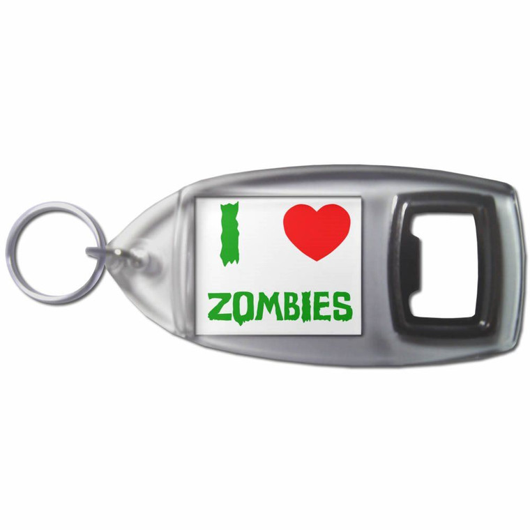 I Love Zombies - Plastic Key Ring Bottle Opener