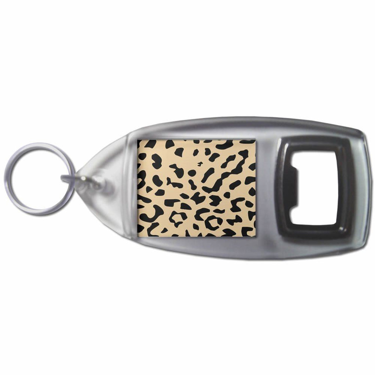 Leopard Print - Plastic Key Ring Bottle Opener