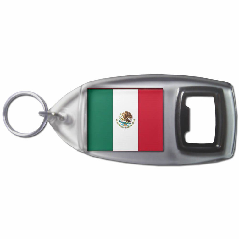 Mexico Flag - Plastic Key Ring Bottle Opener