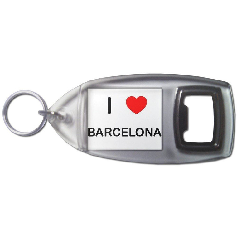 I Love Barcelona - Plastic Key Ring Bottle Opener