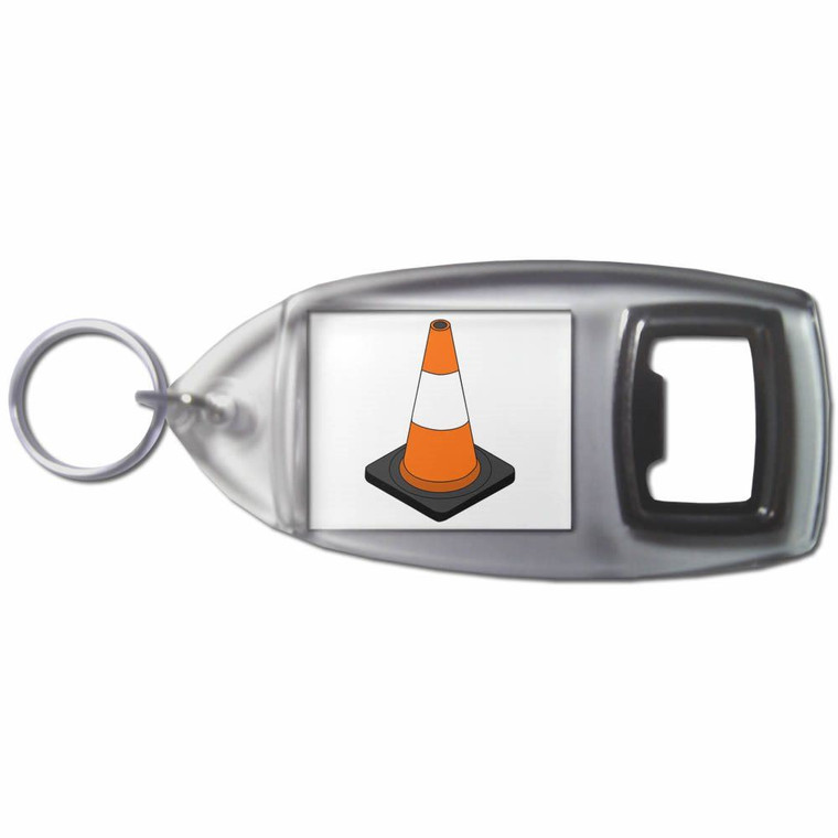 Traffic Cone - Plastic Key Ring Bottle Opener