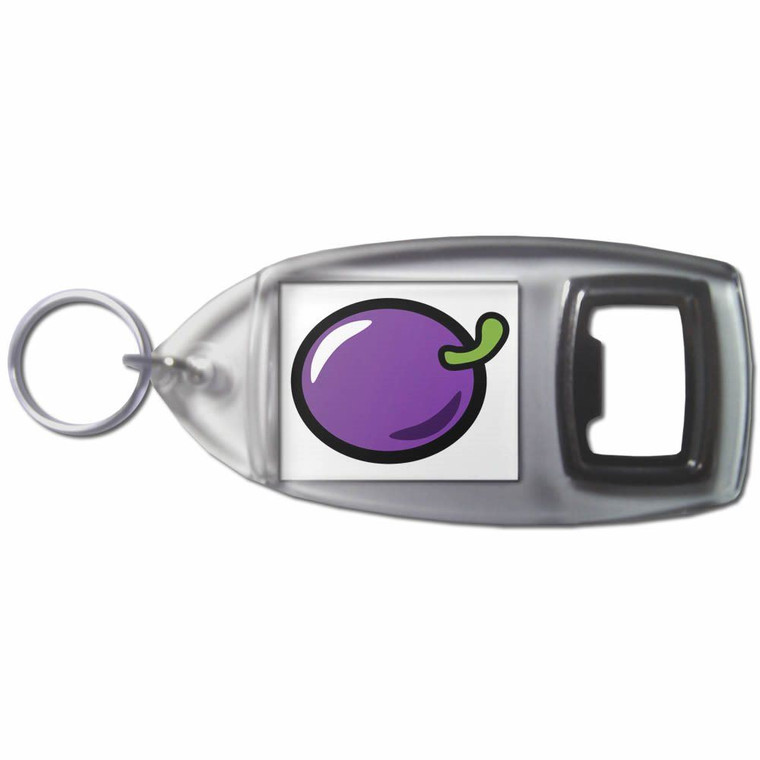 Fruit Machine Plum - Plastic Key Ring Bottle Opener