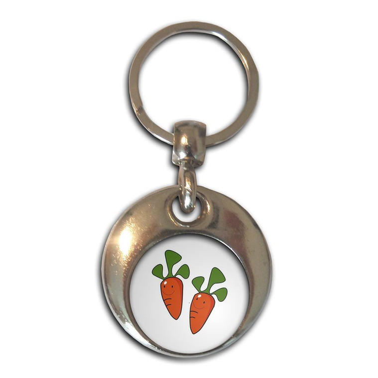 Carrots - Round Metal Key Ring