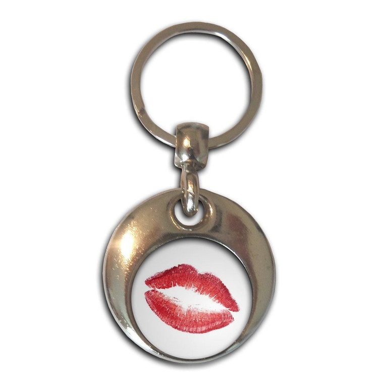 Lips - Round Metal Key Ring