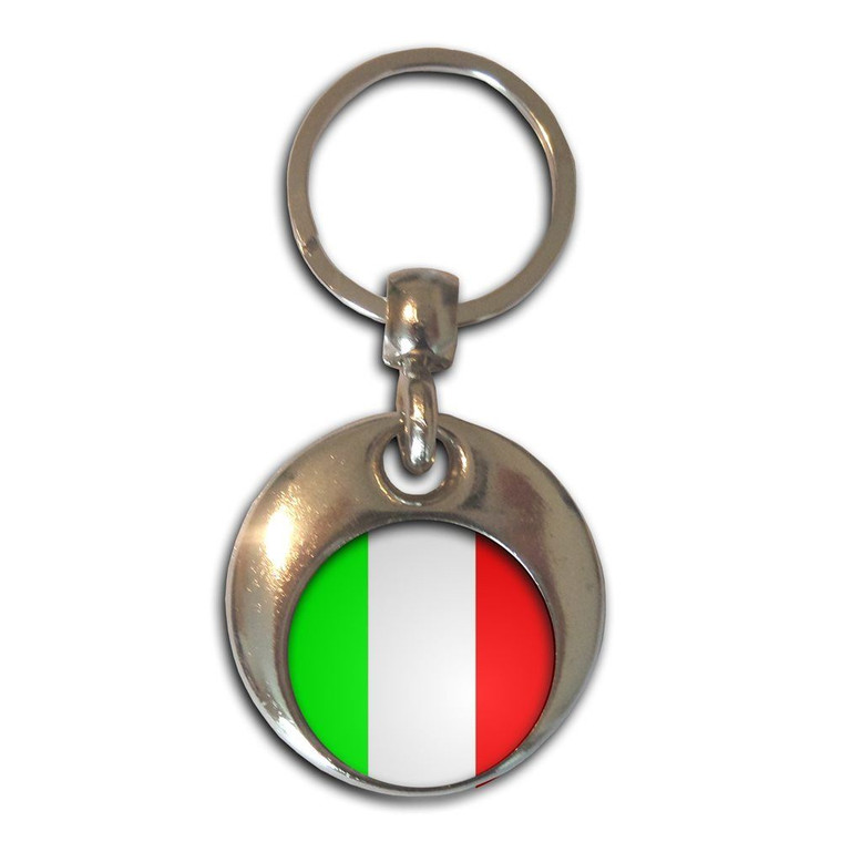Italy Flag - Round Metal Key Ring