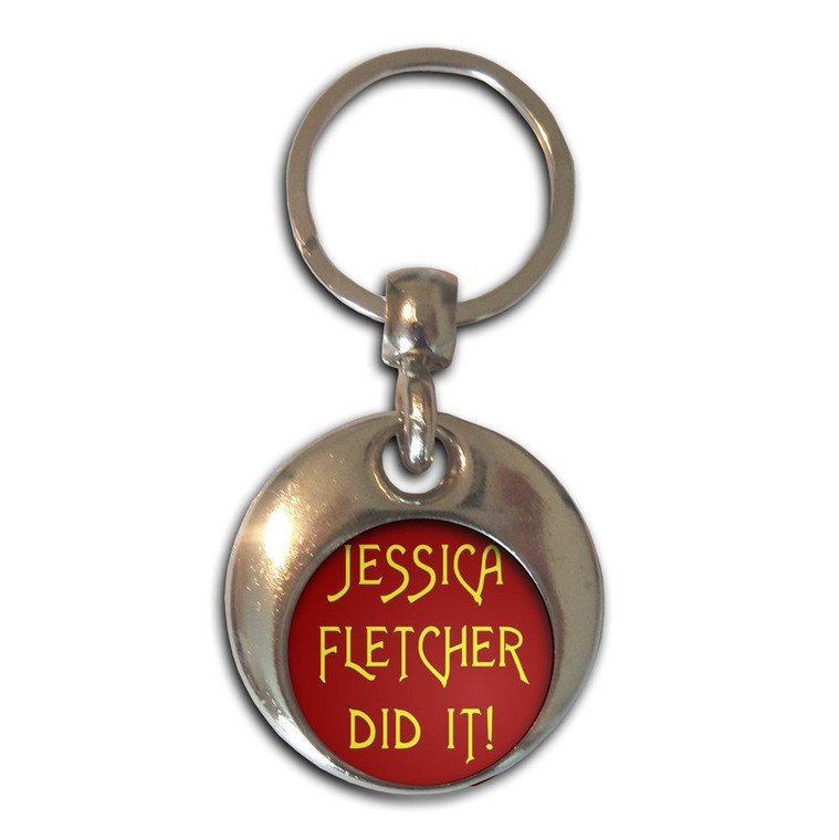 Jessica Fletcher Did It - Round Metal Key Ring