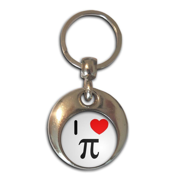 I Love Pi - Round Metal Key Ring