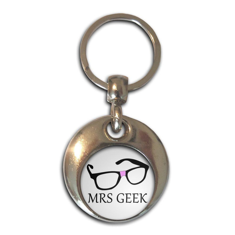 Mrs Geek - Round Metal Key Ring