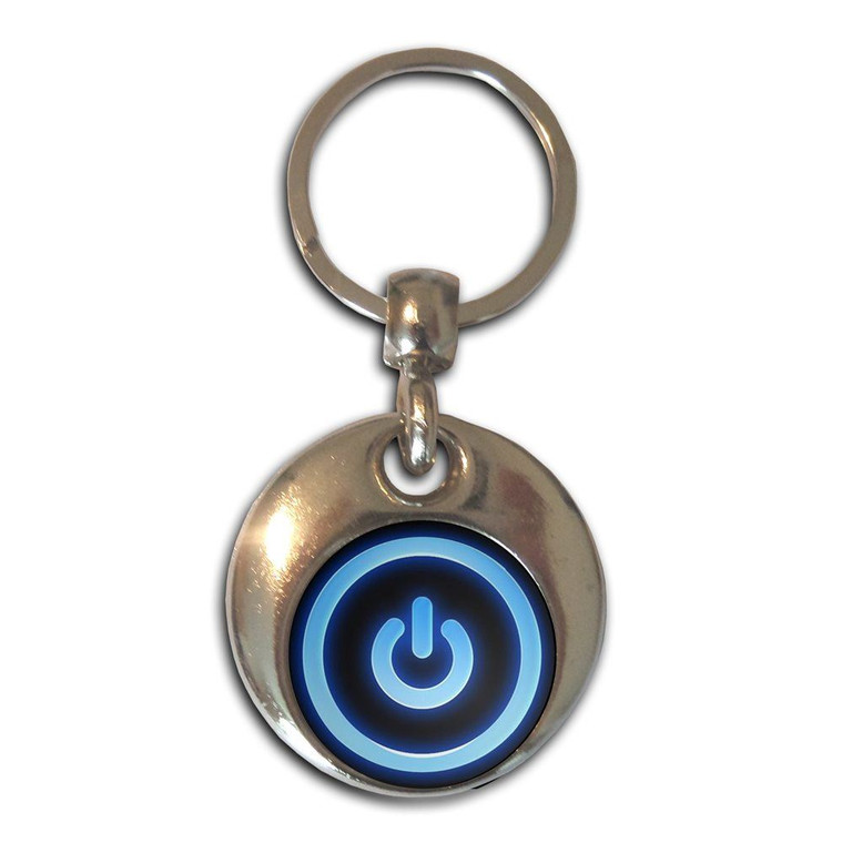 Power On/Off - Round Metal Key Ring