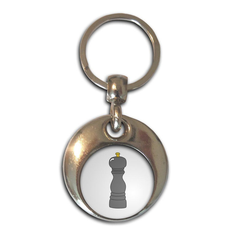 Pepper Grinder - Round Metal Key Ring