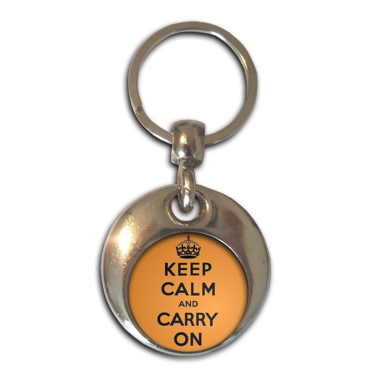 Orange Keep Calm and Carry On - Round Metal Key Ring Orange Keep Calm and Carry On - Round Metal Key Ring