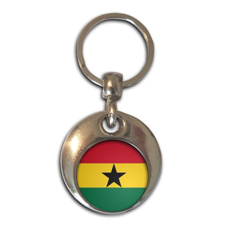 Ghana Flag - Round Metal Key Ring