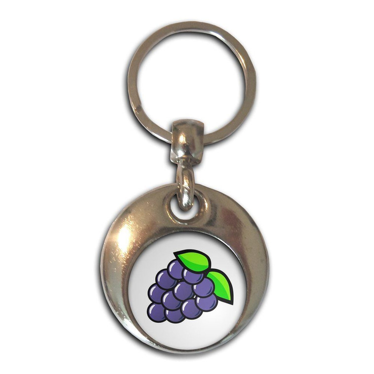 Fruit Machine Grapes - Round Metal Key Ring