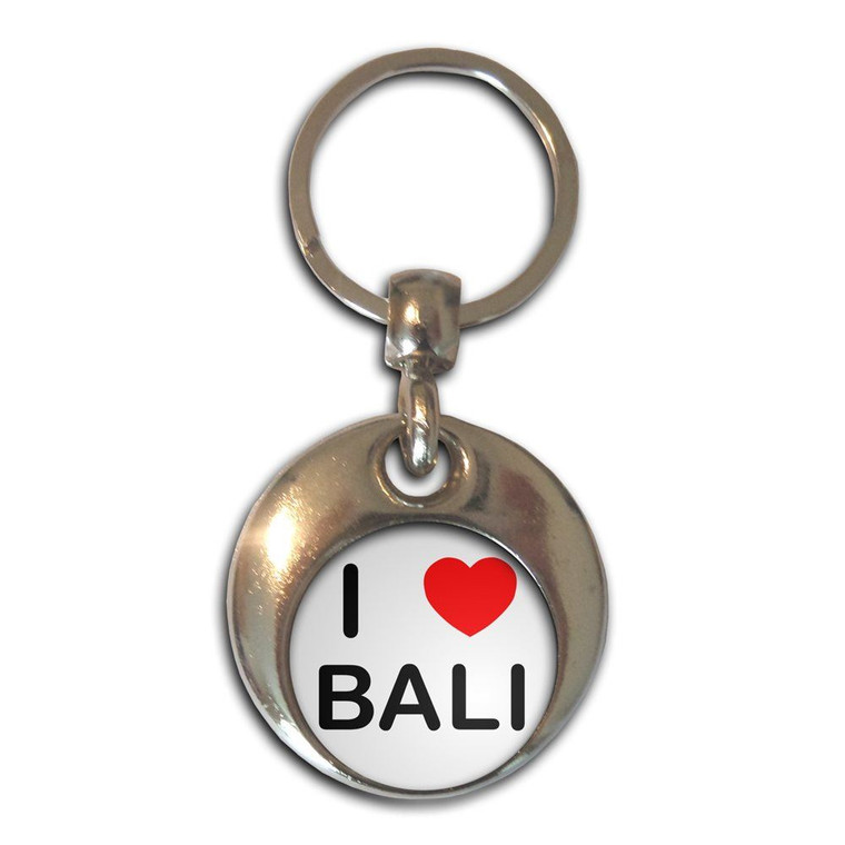 I Love Bali - Round Metal Key Ring