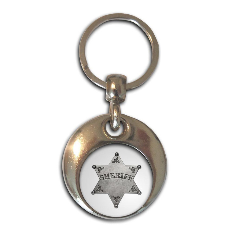 Sheriff Badge - Round Metal Key Ring