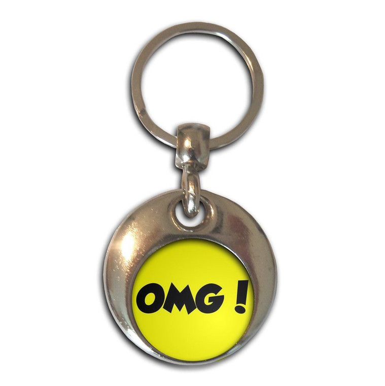 OMG! Oh My God - Round Metal Key Ring