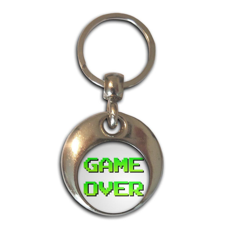 Game Over - Round Metal Key Ring