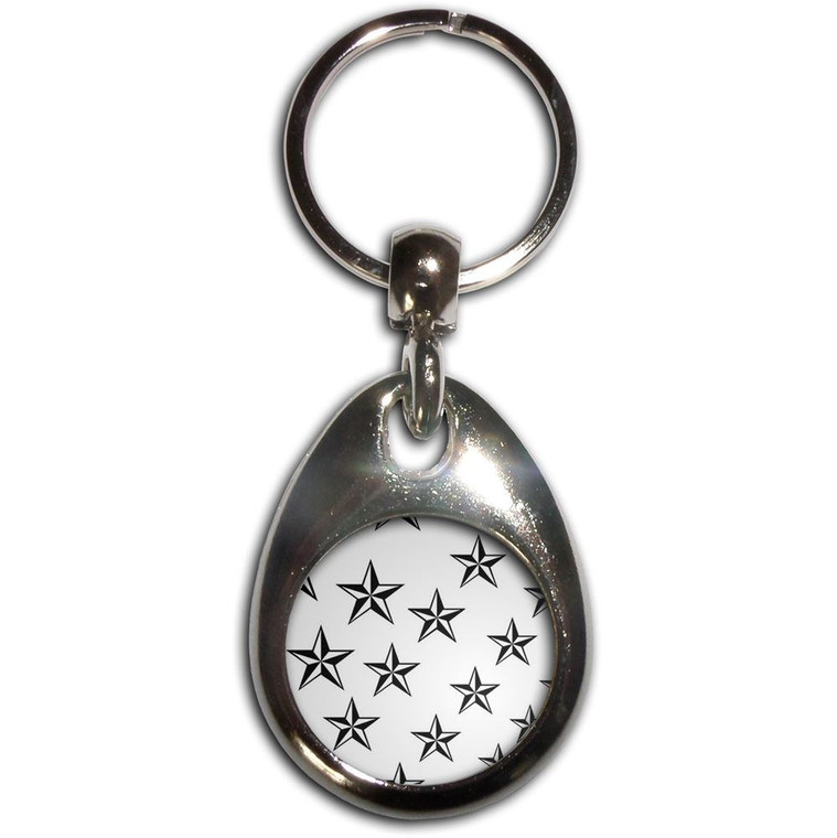 Nautical Stars - Tear Drop Metal Key Ring