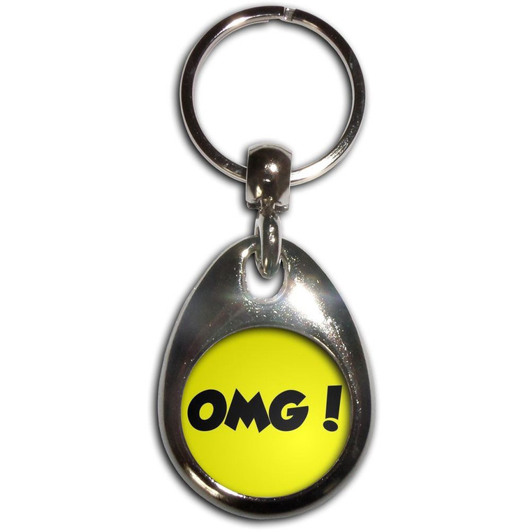 OMG! Oh My God - Tear Drop Metal Key Ring