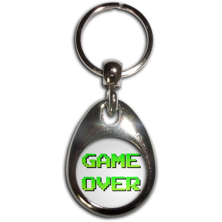 Game Over - Tear Drop Metal Key Ring