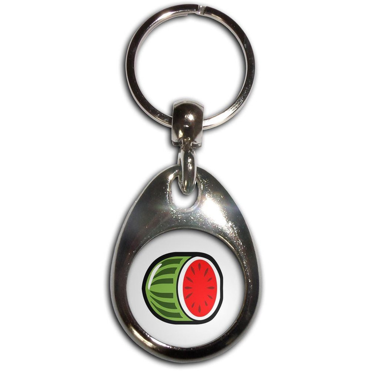 Fruit Machine Melon - Tear Drop Metal Key Ring