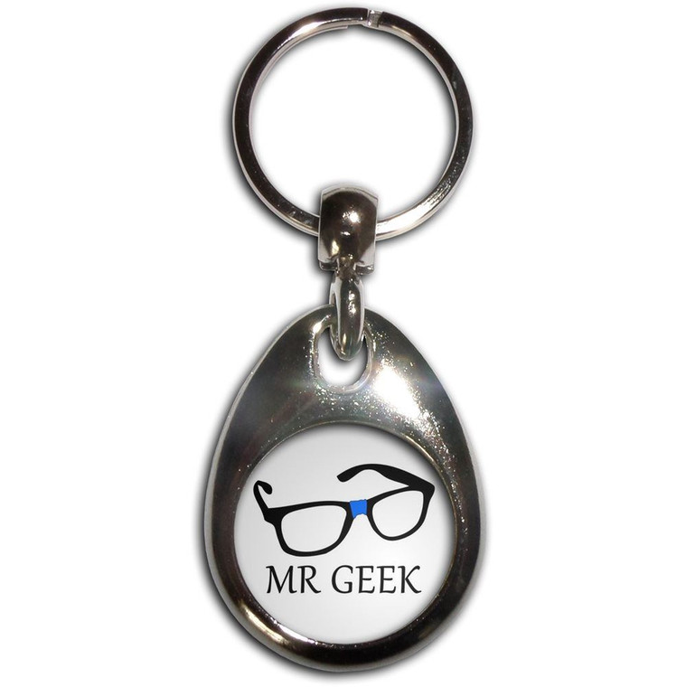 Mr Geek - Tear Drop Metal Key Ring