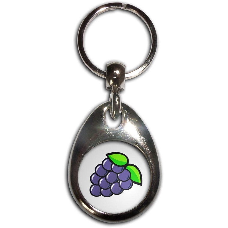 Fruit Machine Grapes - Tear Drop Metal Key Ring Fruit Machine Grapes - Tear Drop Metal Key Ring