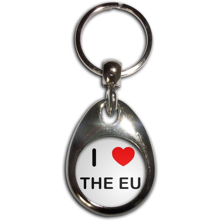I love The Eu - Tear Drop Metal Key Ring