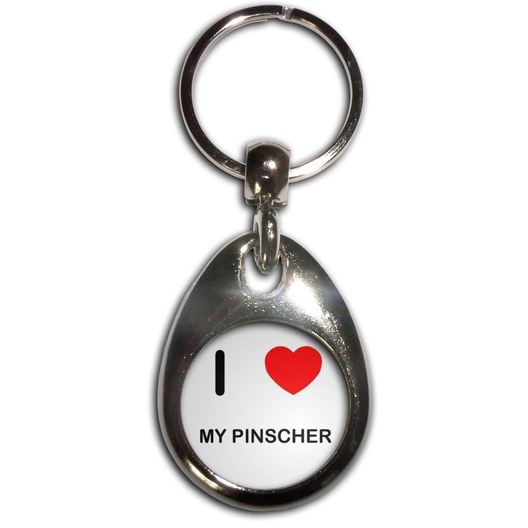 I Love My Pinscher - Tear Drop Metal Key Ring
