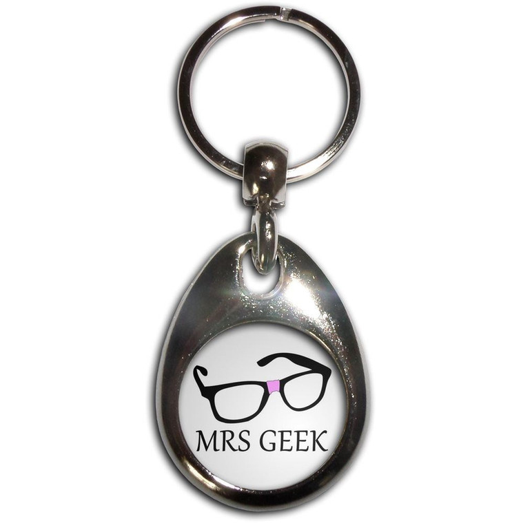 Mrs Geek - Tear Drop Metal Key Ring