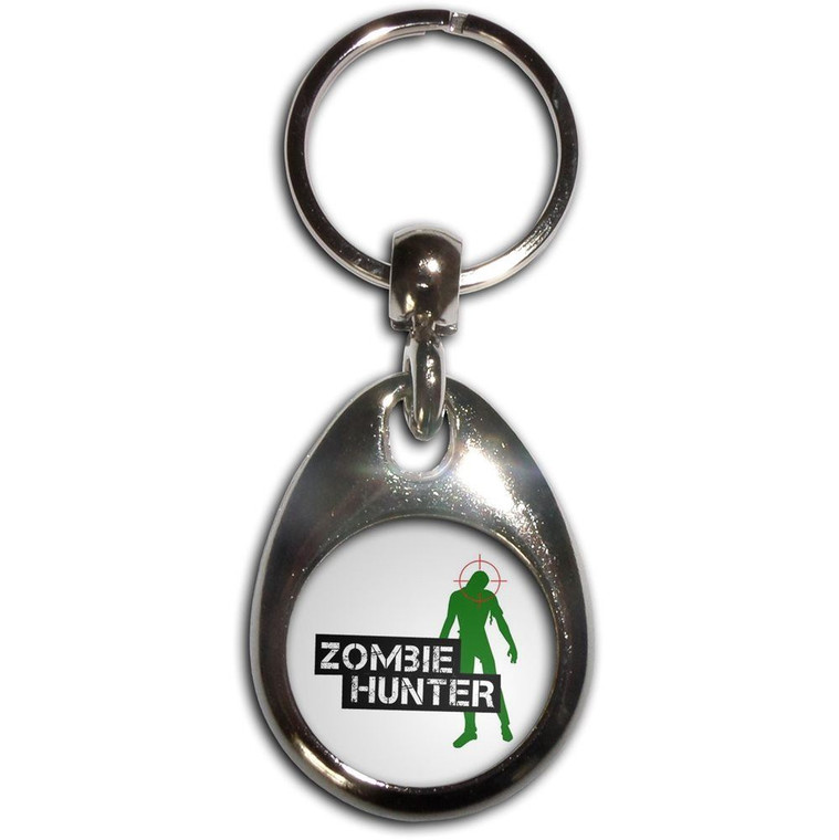 Zombie Hunter - Tear Drop Metal Key Ring