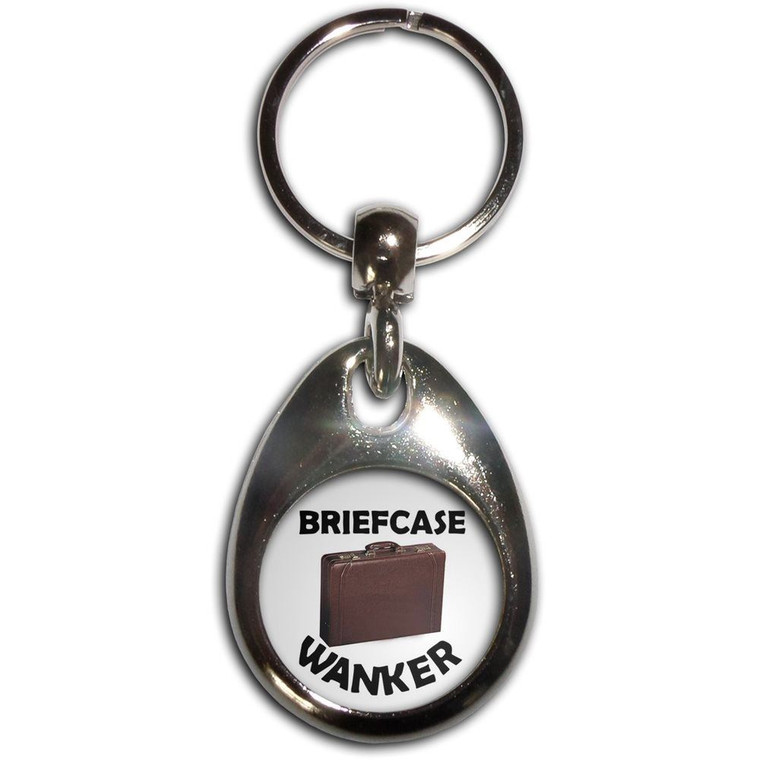 Briefcase Wanker - Tear Drop Metal Key Ring