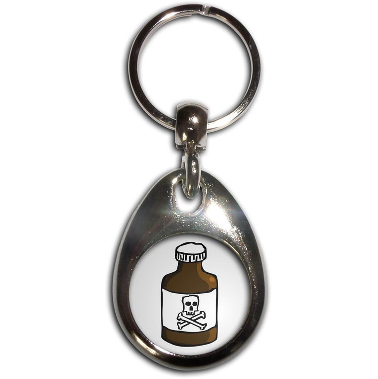 Poison Bottle - Tear Drop Metal Key Ring