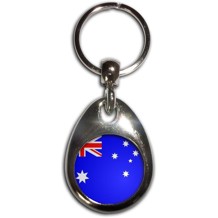 Australia Flag - Tear Drop Metal Key Ring