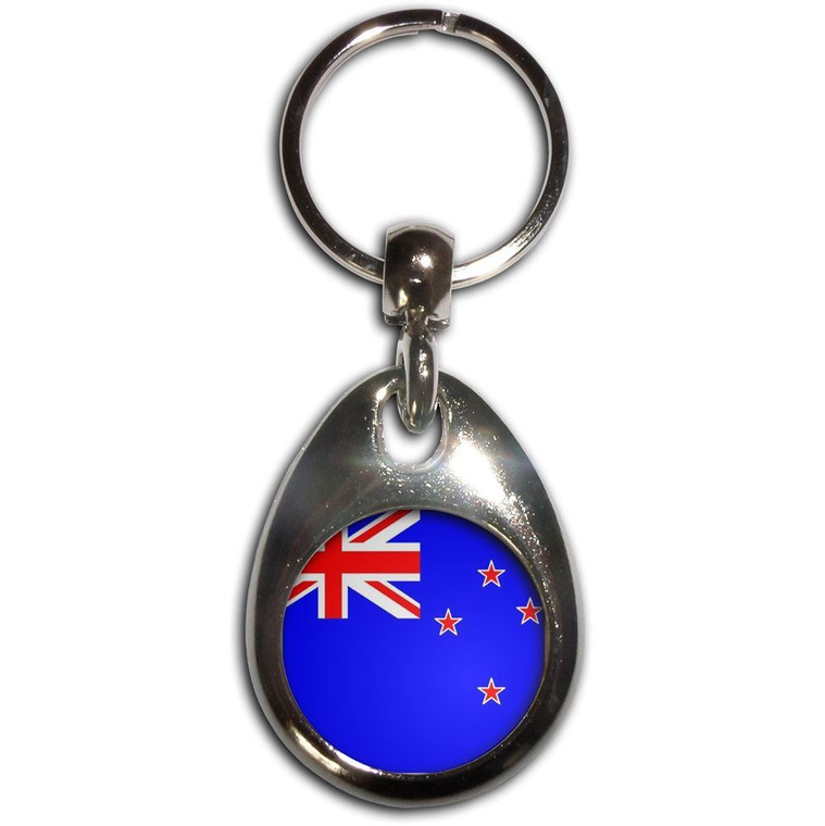 New Zealand Flag - Tear Drop Metal Key Ring