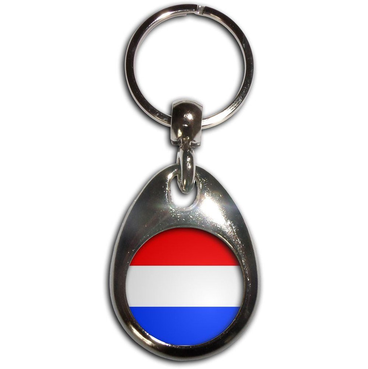 Holland Flag - Tear Drop Metal Key Ring