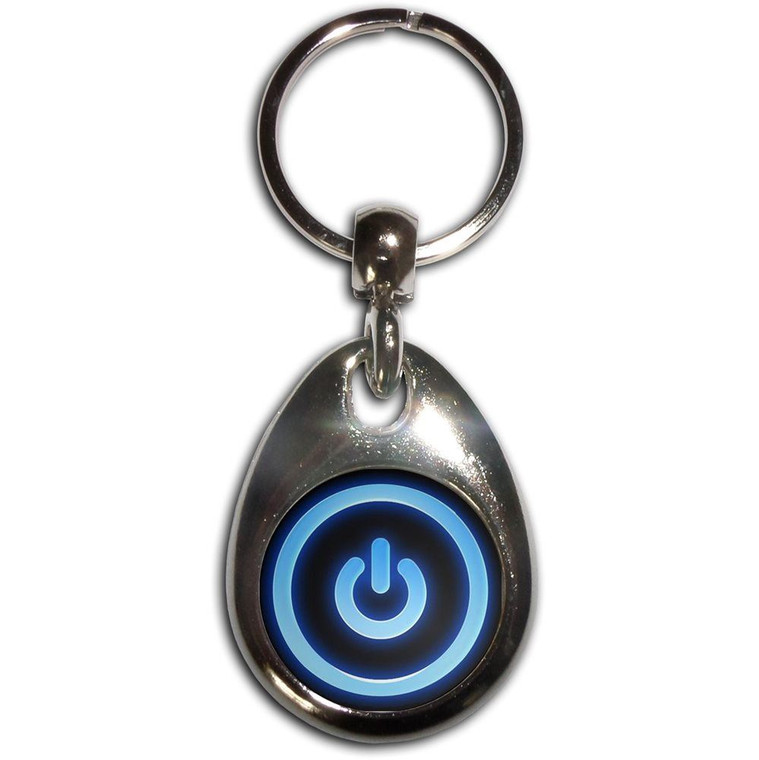 Power On/Off - Tear Drop Metal Key Ring