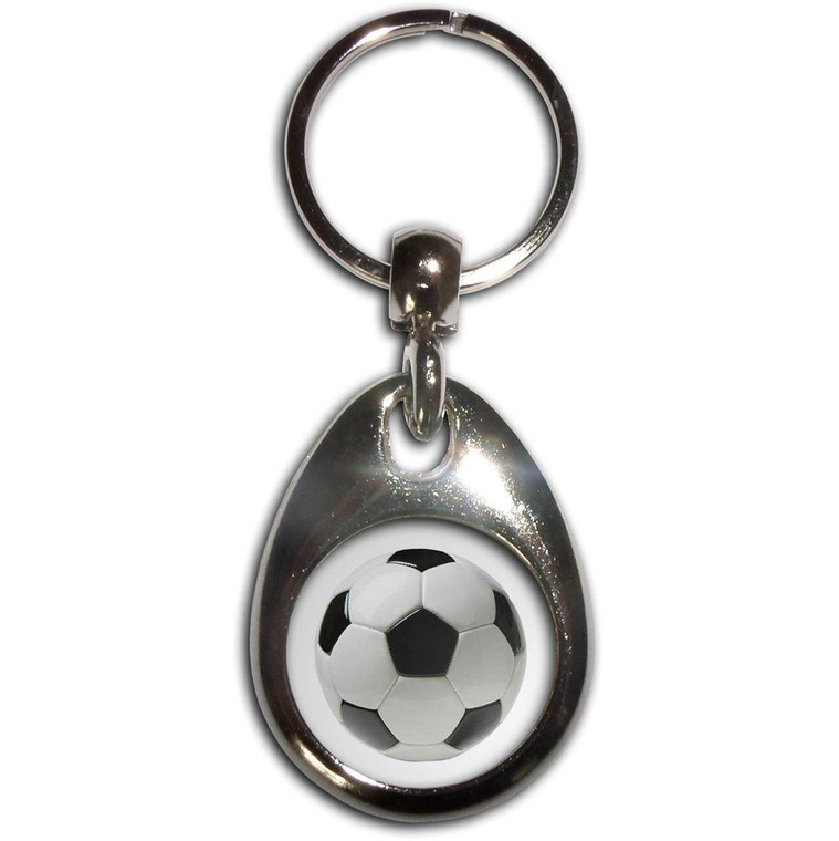 Football - Tear Drop Metal Key Ring
