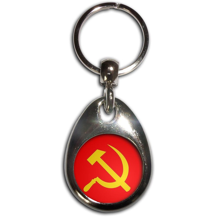 Soviet Union Flag - Tear Drop Metal Key Ring