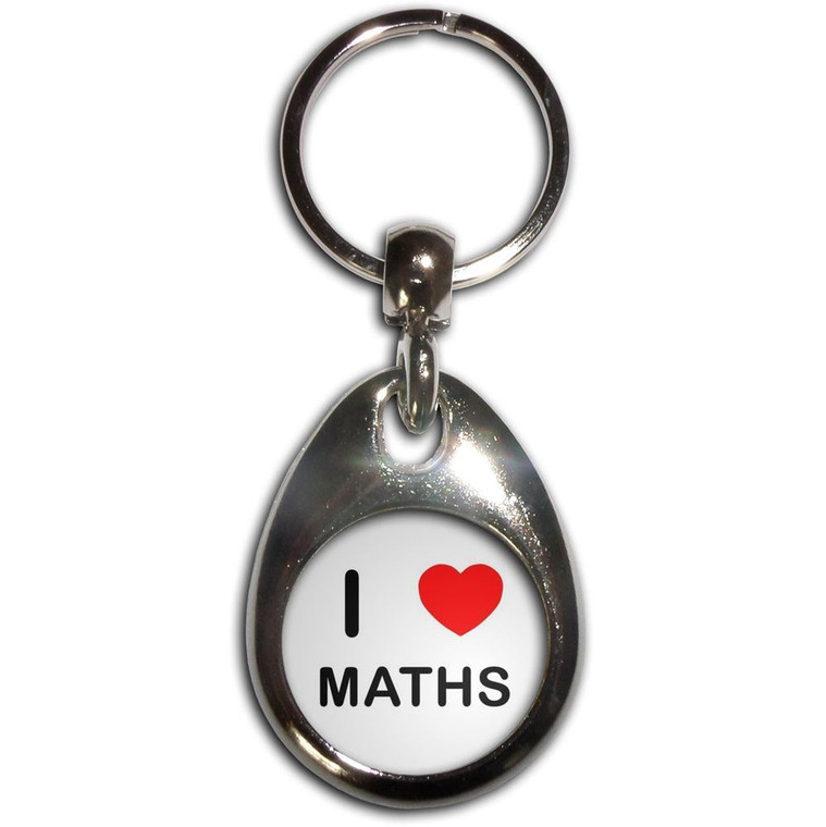 I Love Maths - Tear Drop Metal Key Ring