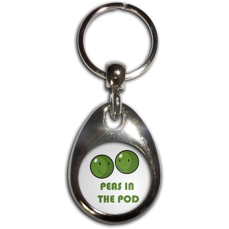 Peas in the Pod - Tear Drop Metal Key Ring