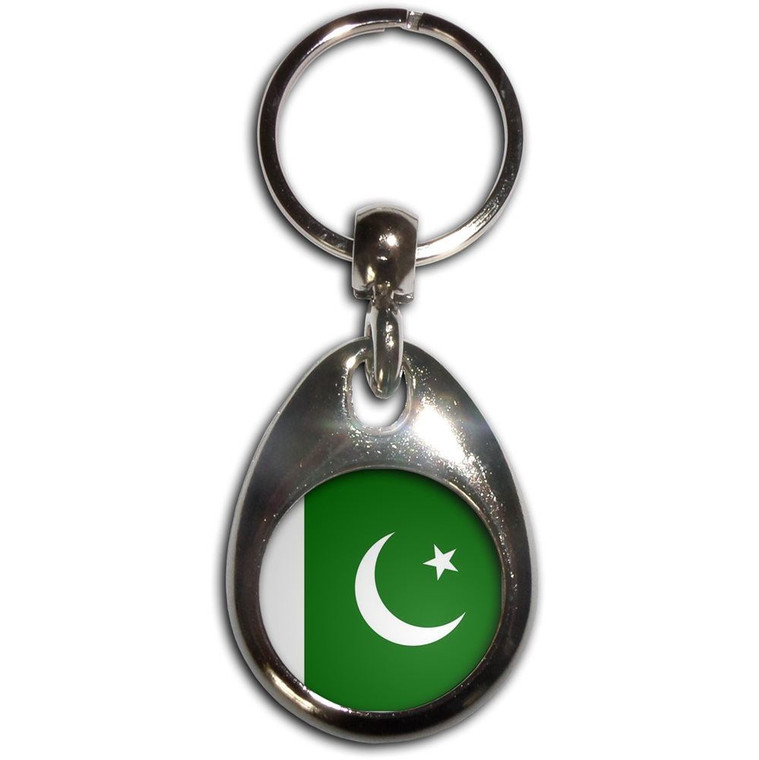 Pakistan Flag - Tear Drop Metal Key Ring