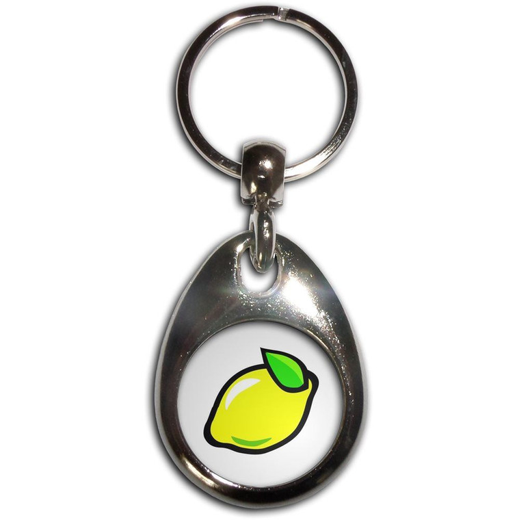 Fruit Machine Lemon - Tear Drop Metal Key Ring