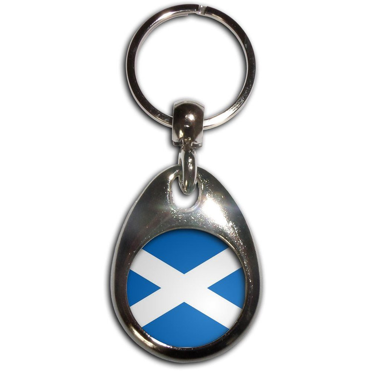 Scotland Flag - Tear Drop Metal Key Ring