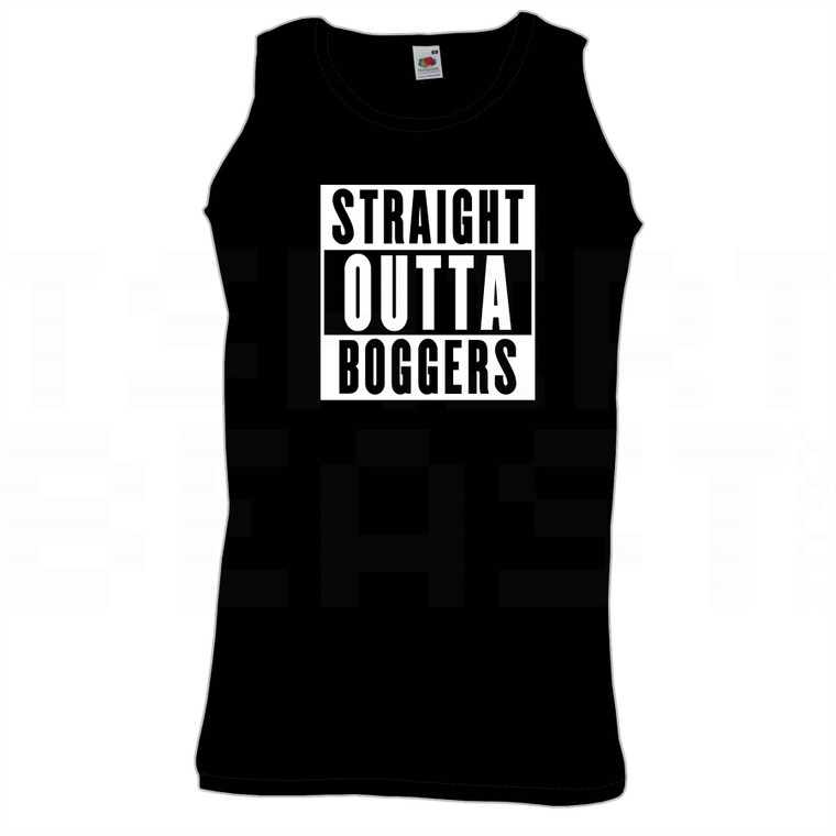 Straight Outta Boggers - Quality Printed Cotton Gym Vest