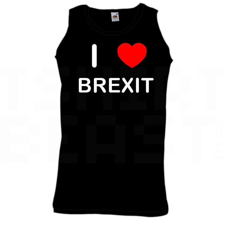 I Love Heart Brexit - Quality Printed Cotton Gym Vest