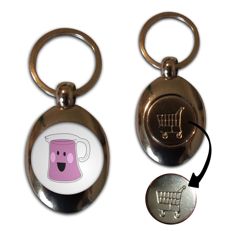 Jug of Juice - Silver £1/€1 Shopping Key Ring