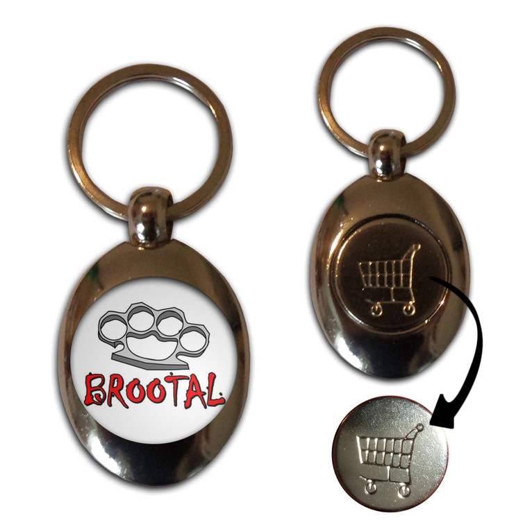 Br00tal Knuckleduster - Silver £1/€1 Shopping Key Ring